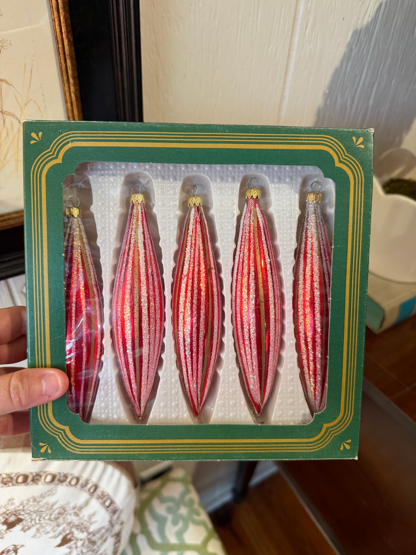 Vintage Kurt Adler 5 Piece Glass Ornaments