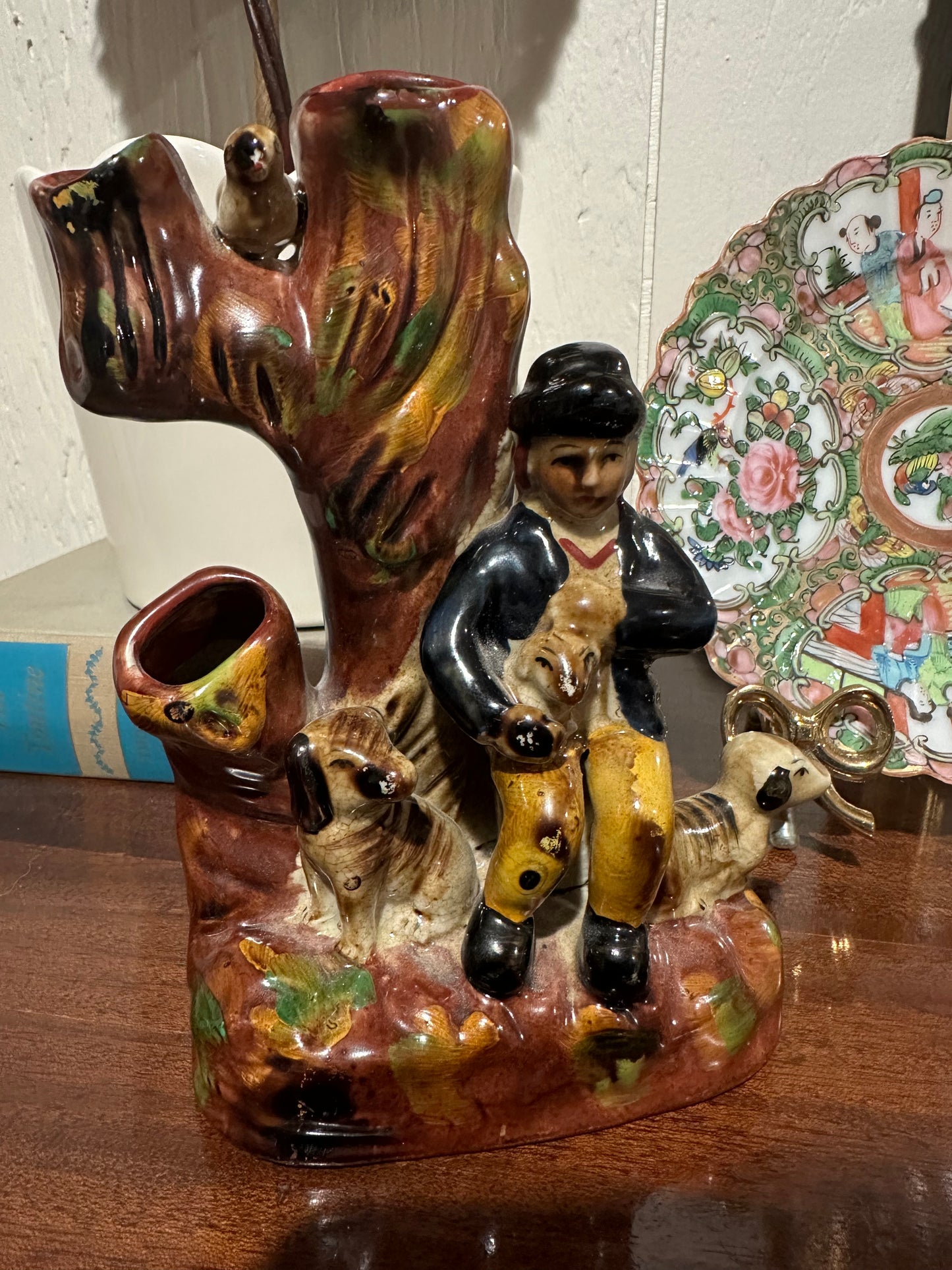 Staffordshire-Style Hunt Scene Vase