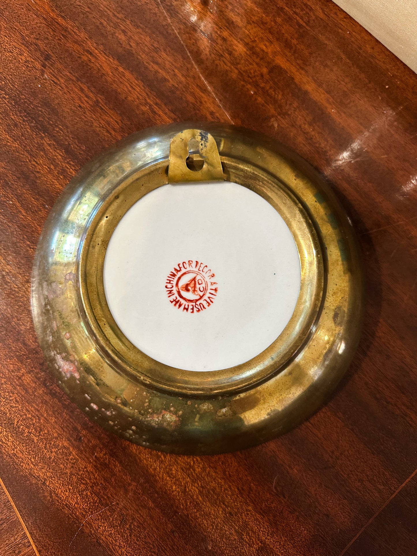 Brass Encased Tobacco Leaf Dish