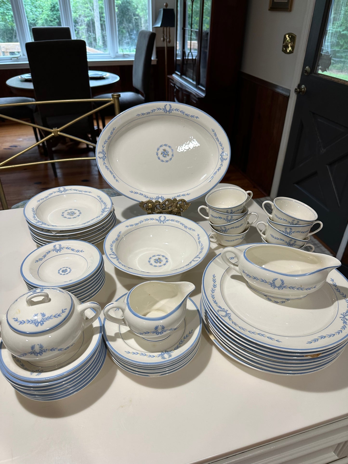 Blue Bow & Swag China Set
