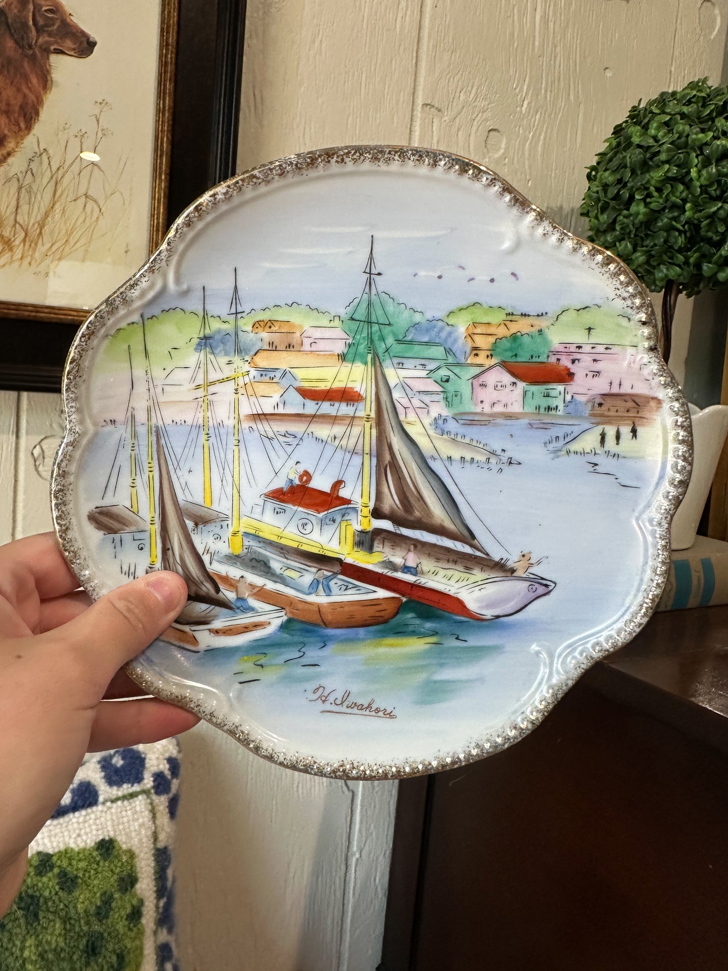 Pair of Lipper & Mann European Scene Plates