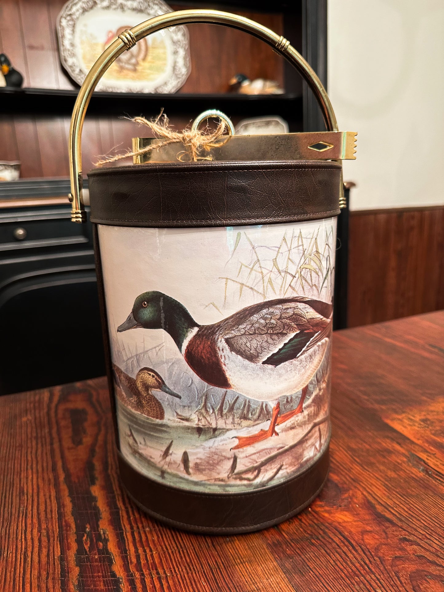 Leather Mallard Ice Bucket