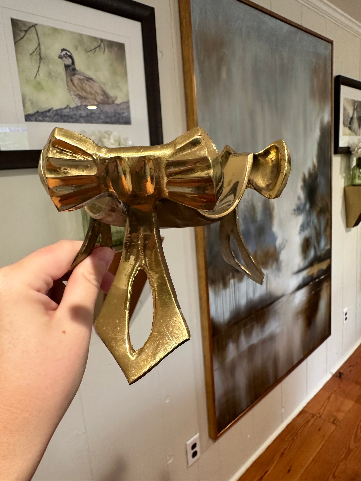 Brass Bow Candle Holder