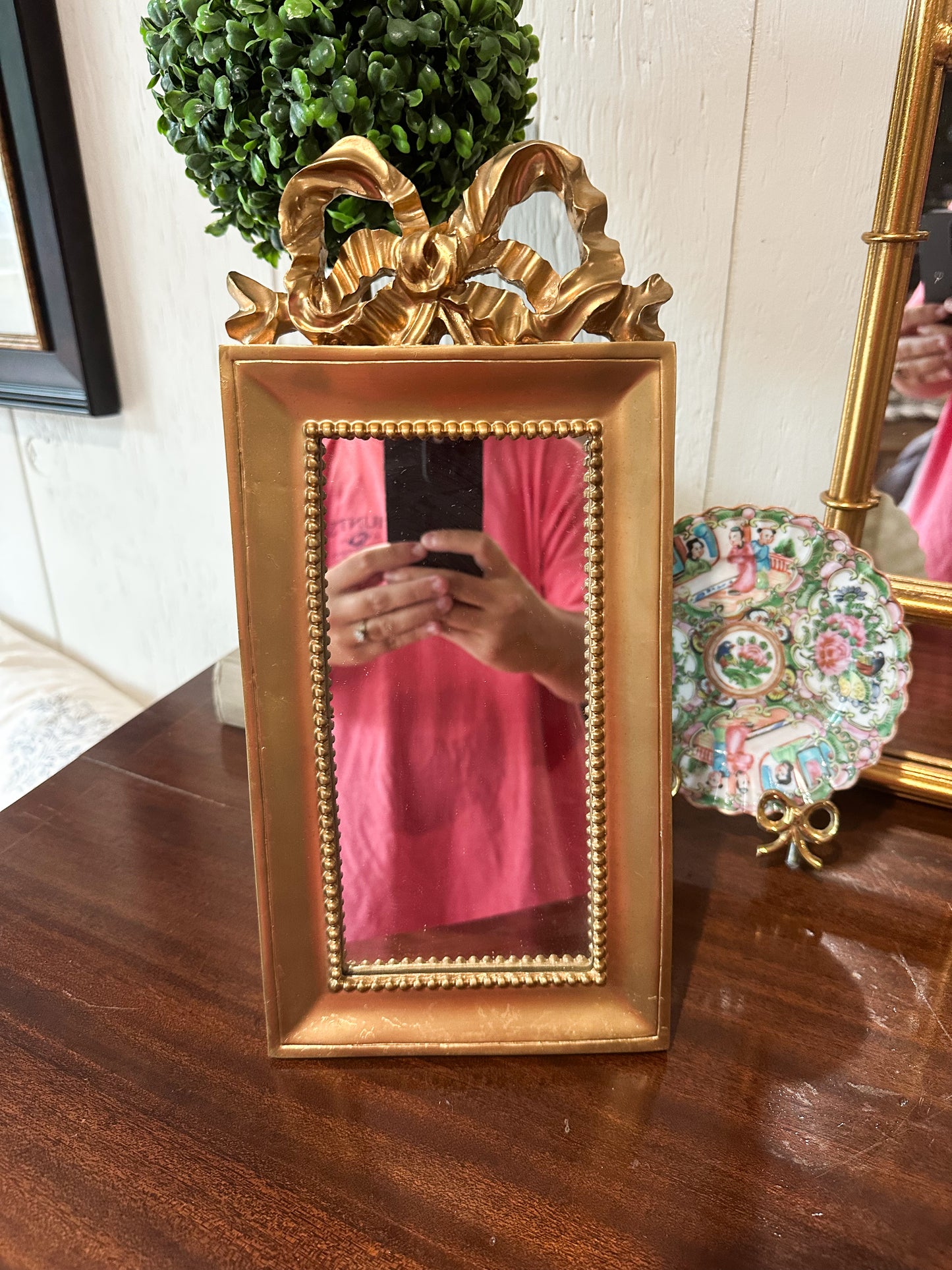 Gold Bow Table Mirror