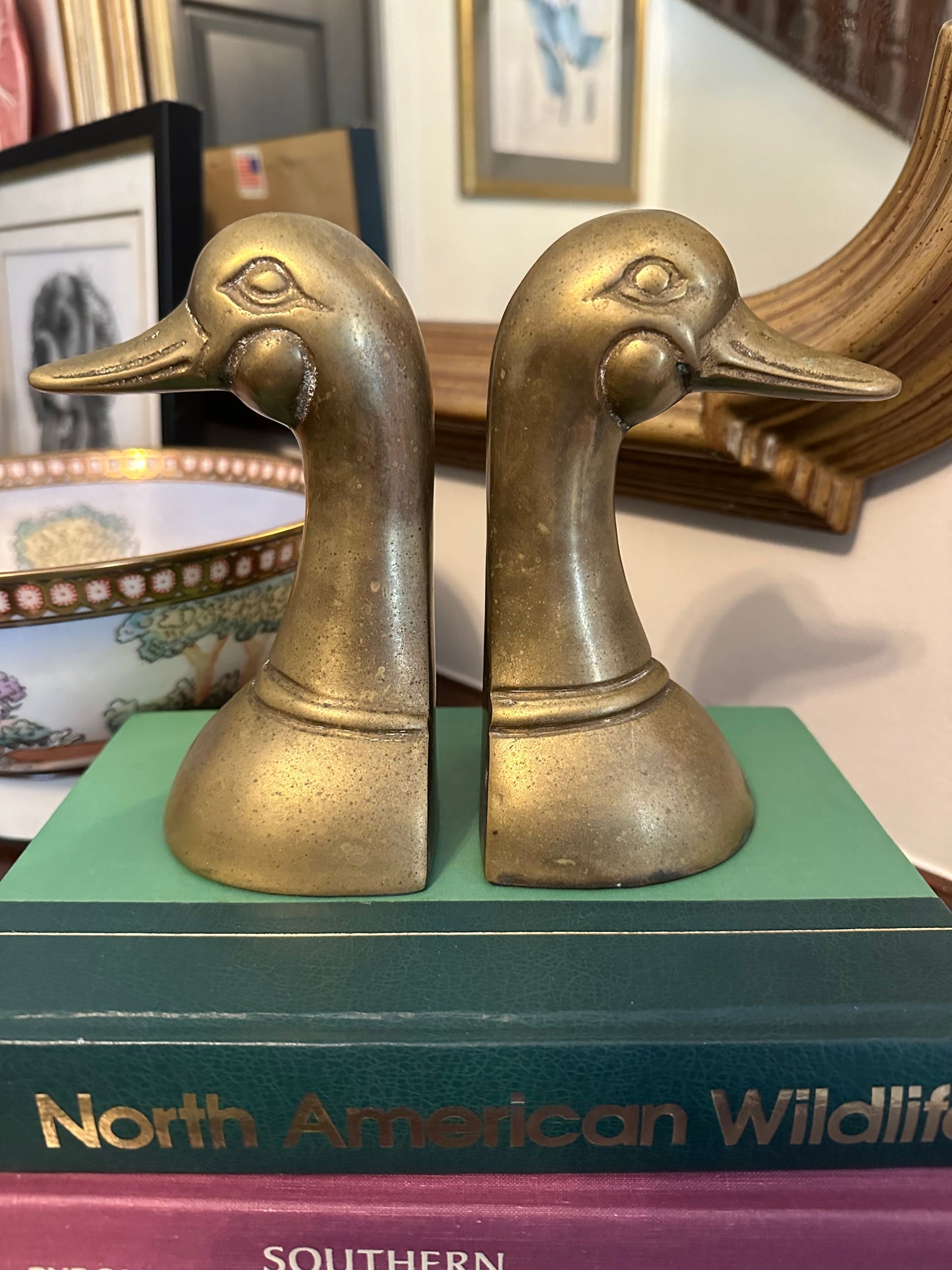 Pair of Brass Duck Bookends