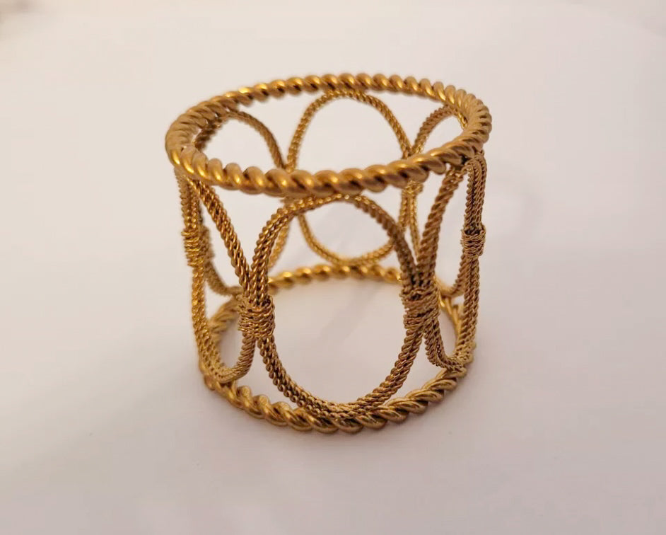 Vintage Gold Napkin Rings (Set of 8)