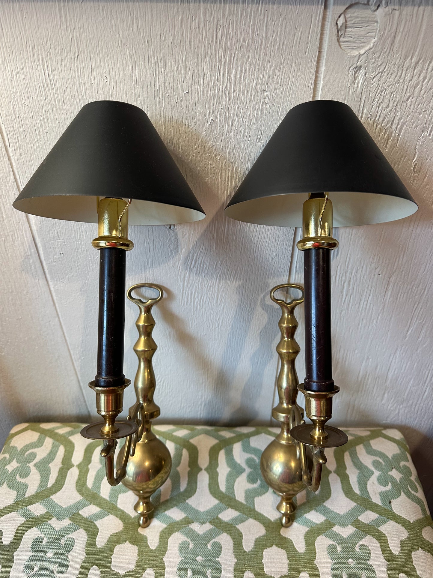 Black & Brass Sconce Pair