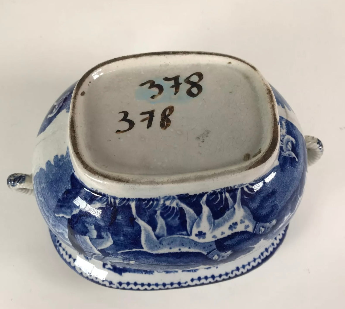 Early 1800s Staffordshire Sugar Bowl with Hunt Scene