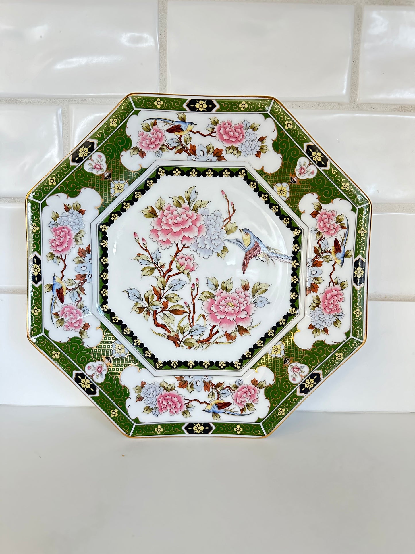 Green Oriental Garden Plate 1 (Larger)