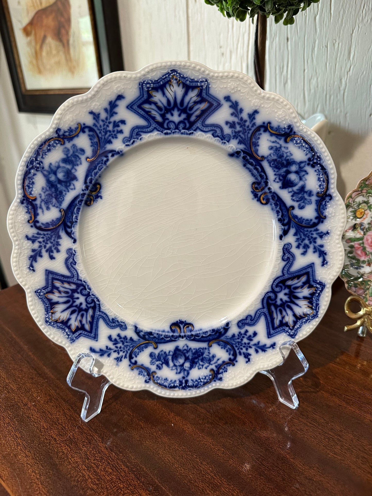 Flow Blue Dinner Plate
