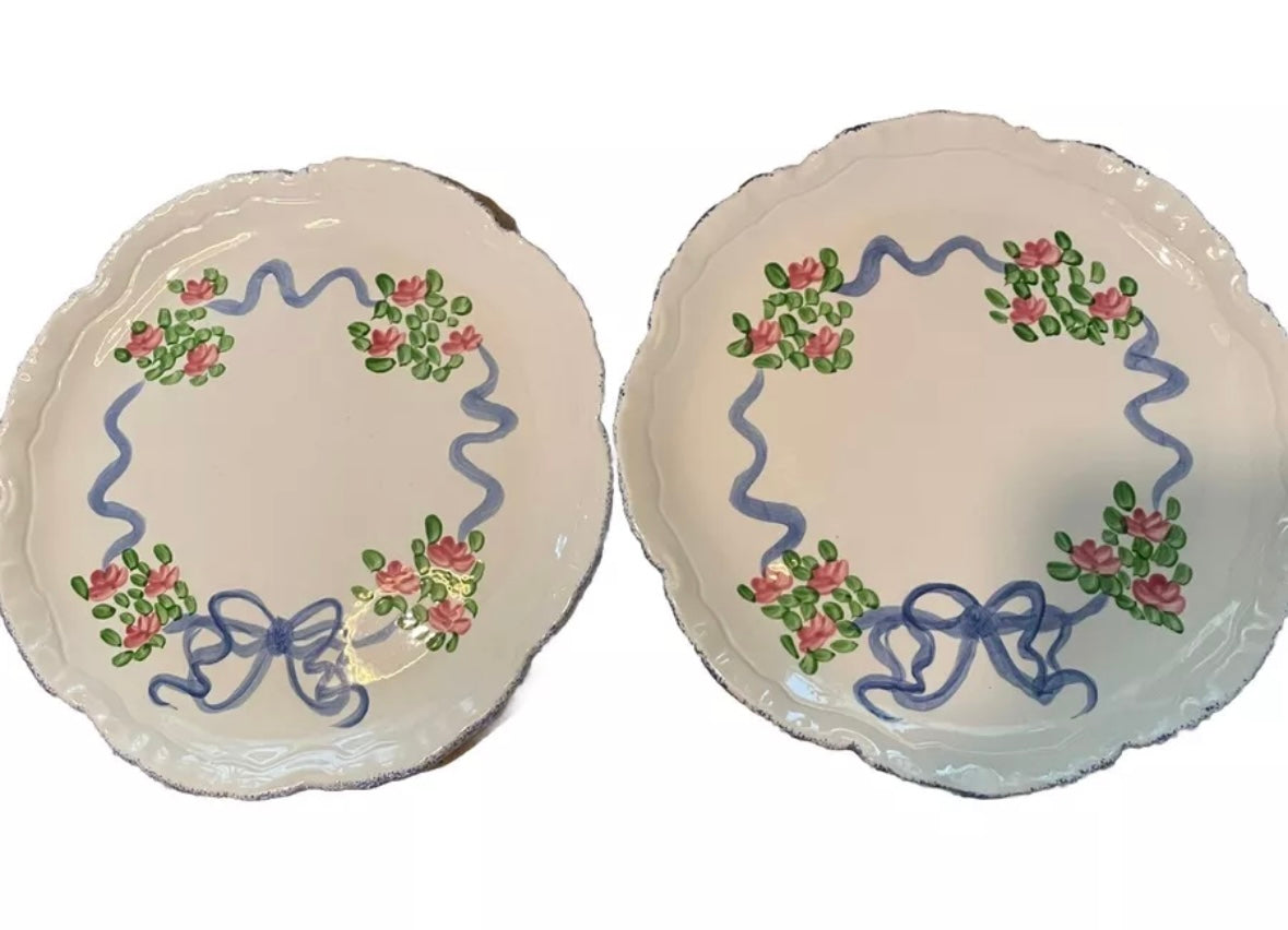 Scalloped Floral Bow Salad Plates