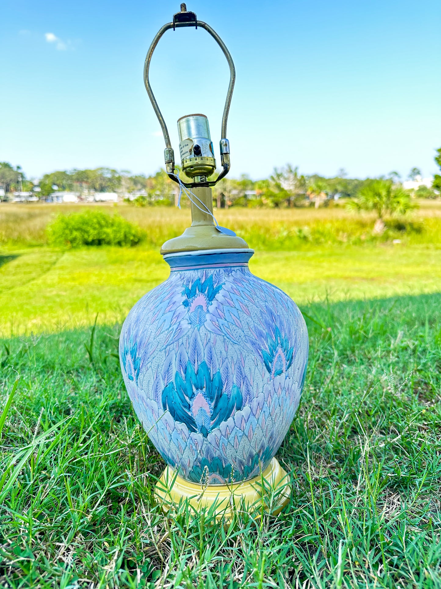 Pastel Peacock Lamp