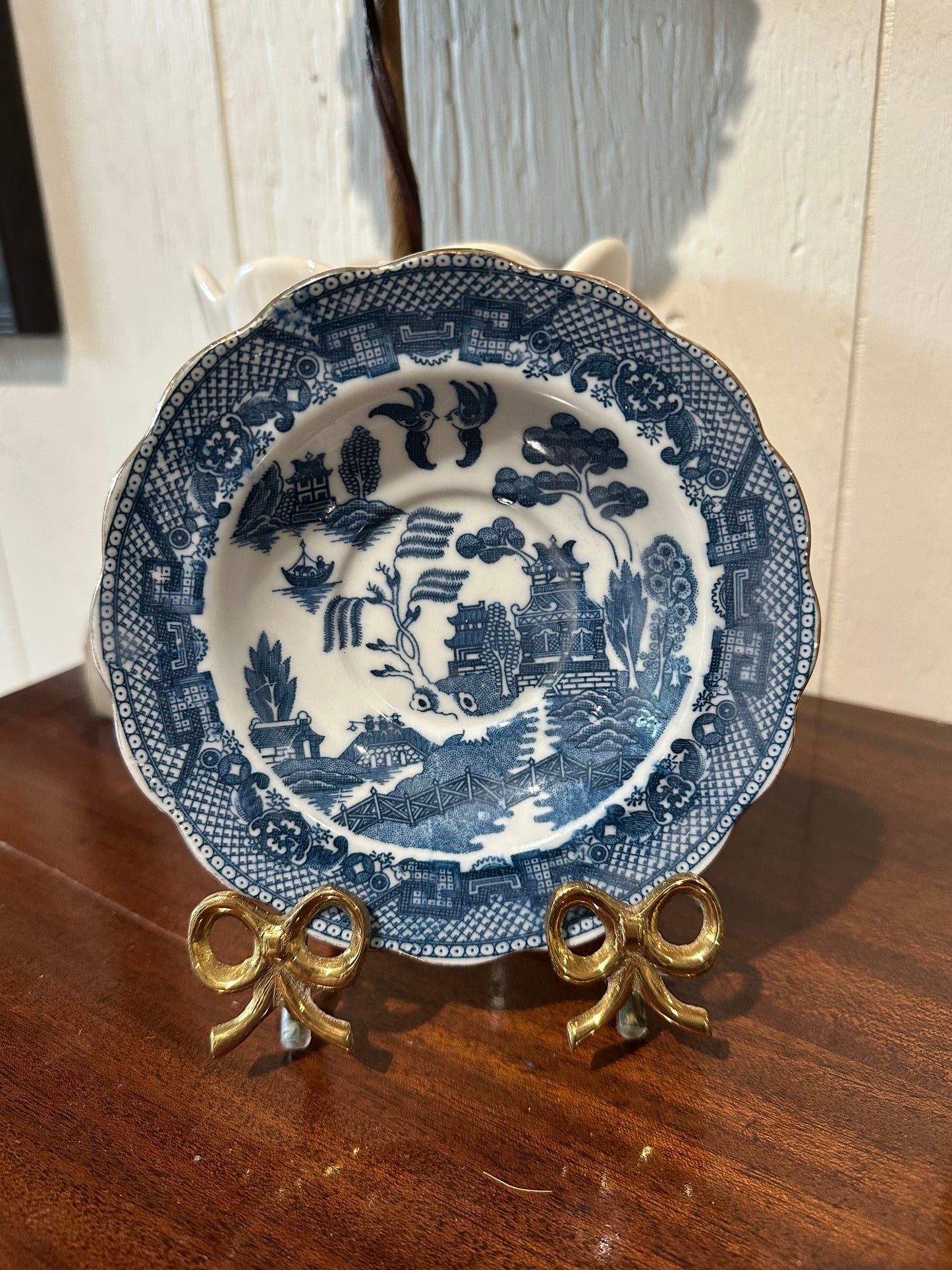 Scalloped Blue Willow Saucers