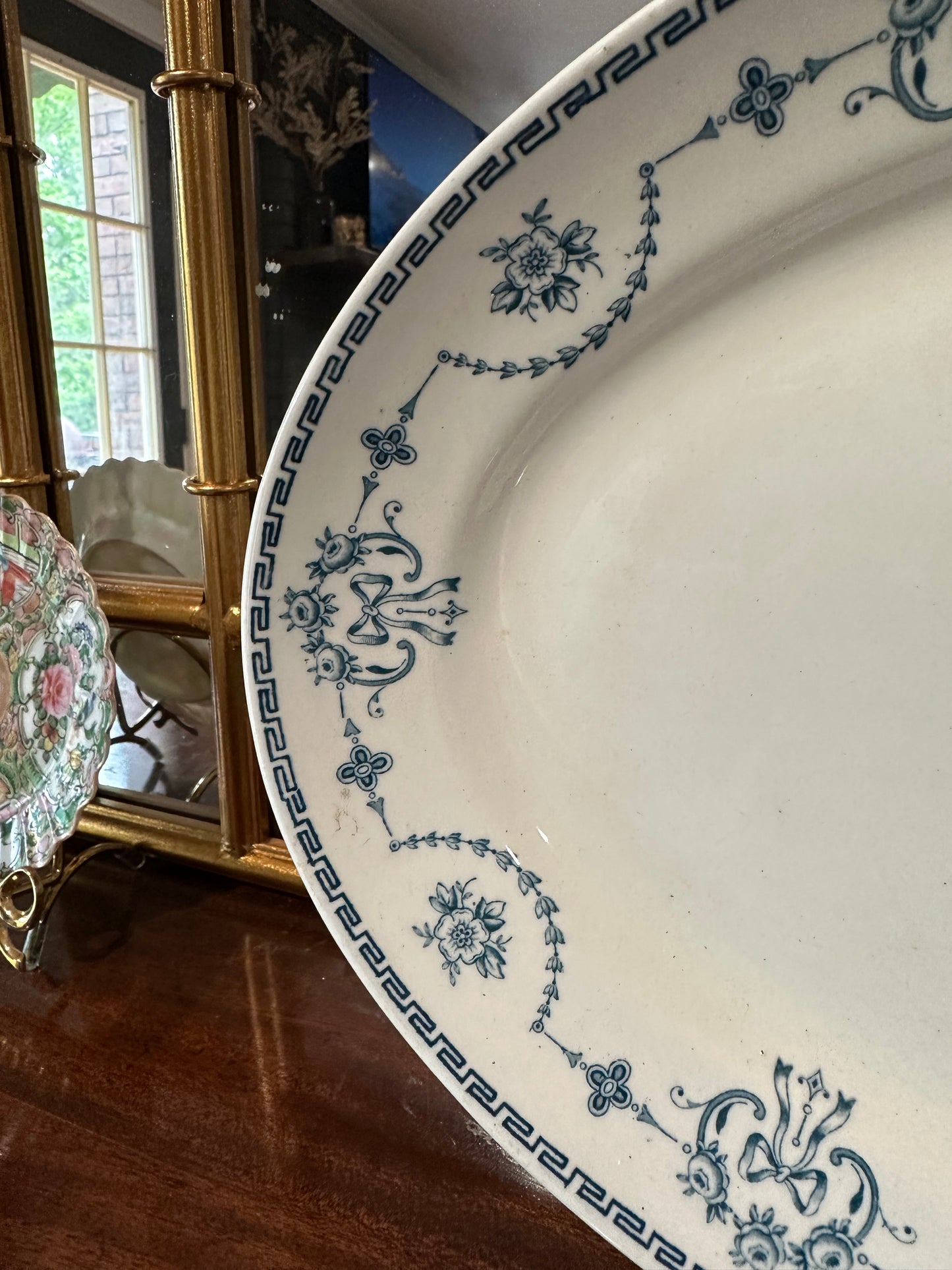 Blue & White Bow Platter
