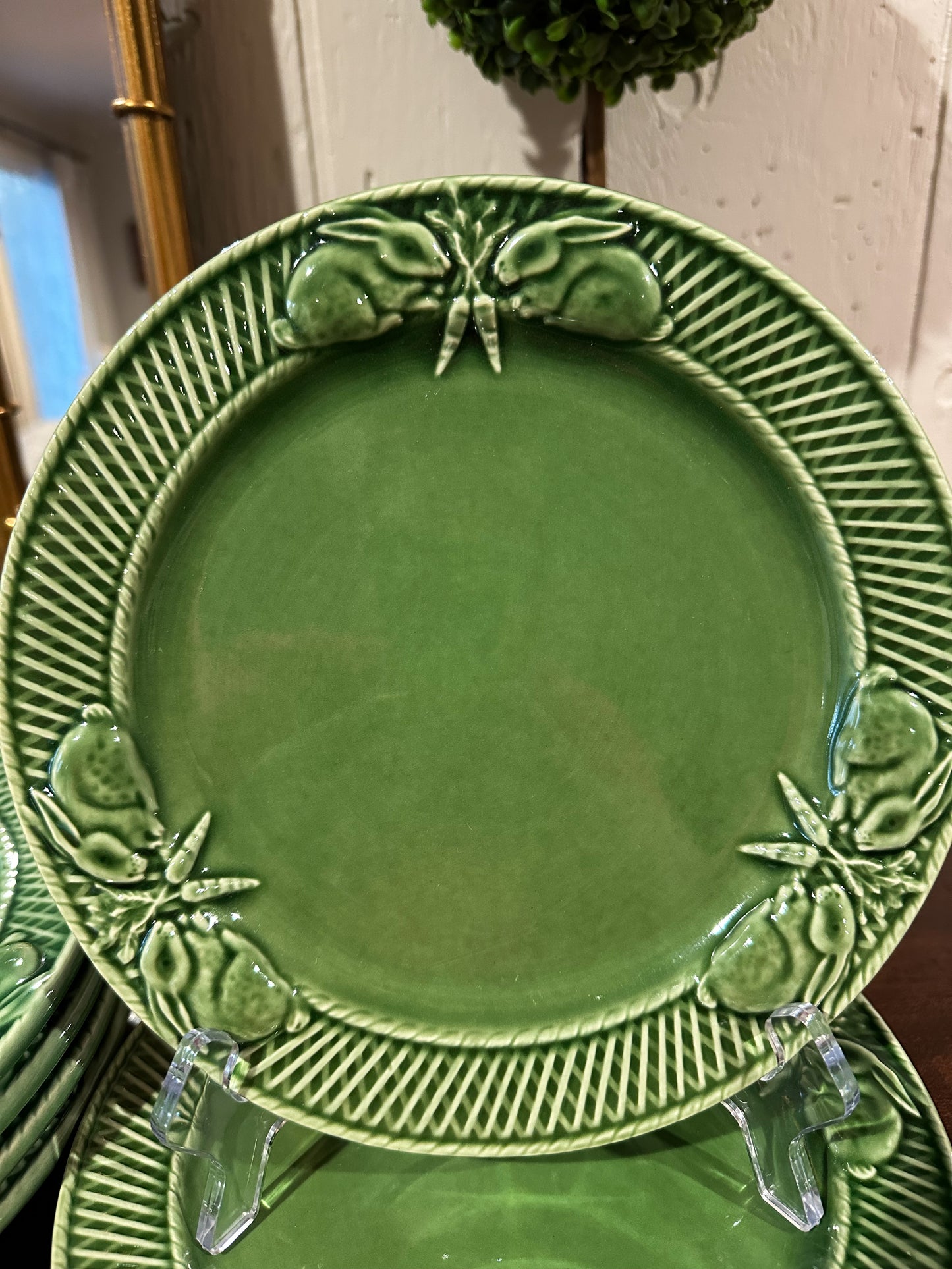 Set of 4 Bordallo Bunny Plates