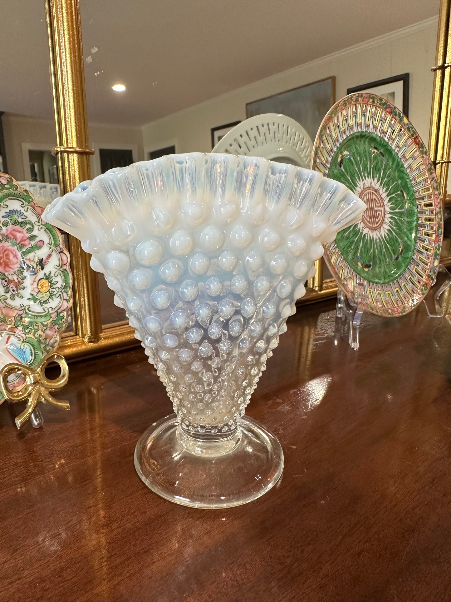 Fenton Hobnail Fan Vase