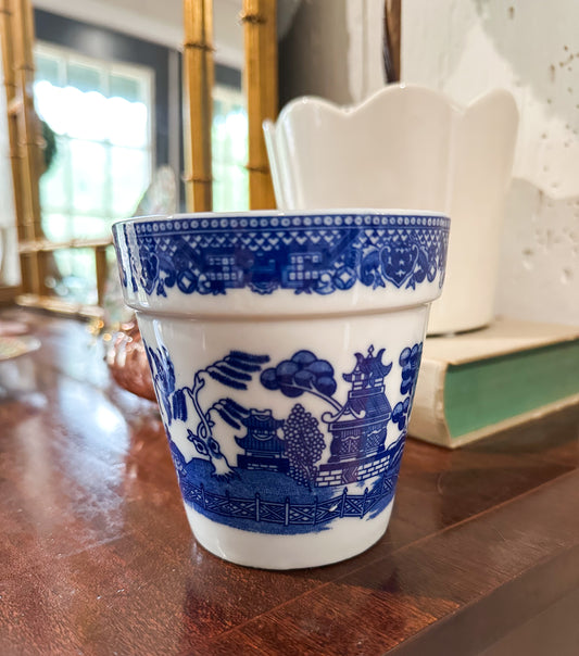 Mini Blue Willow Planter Pot