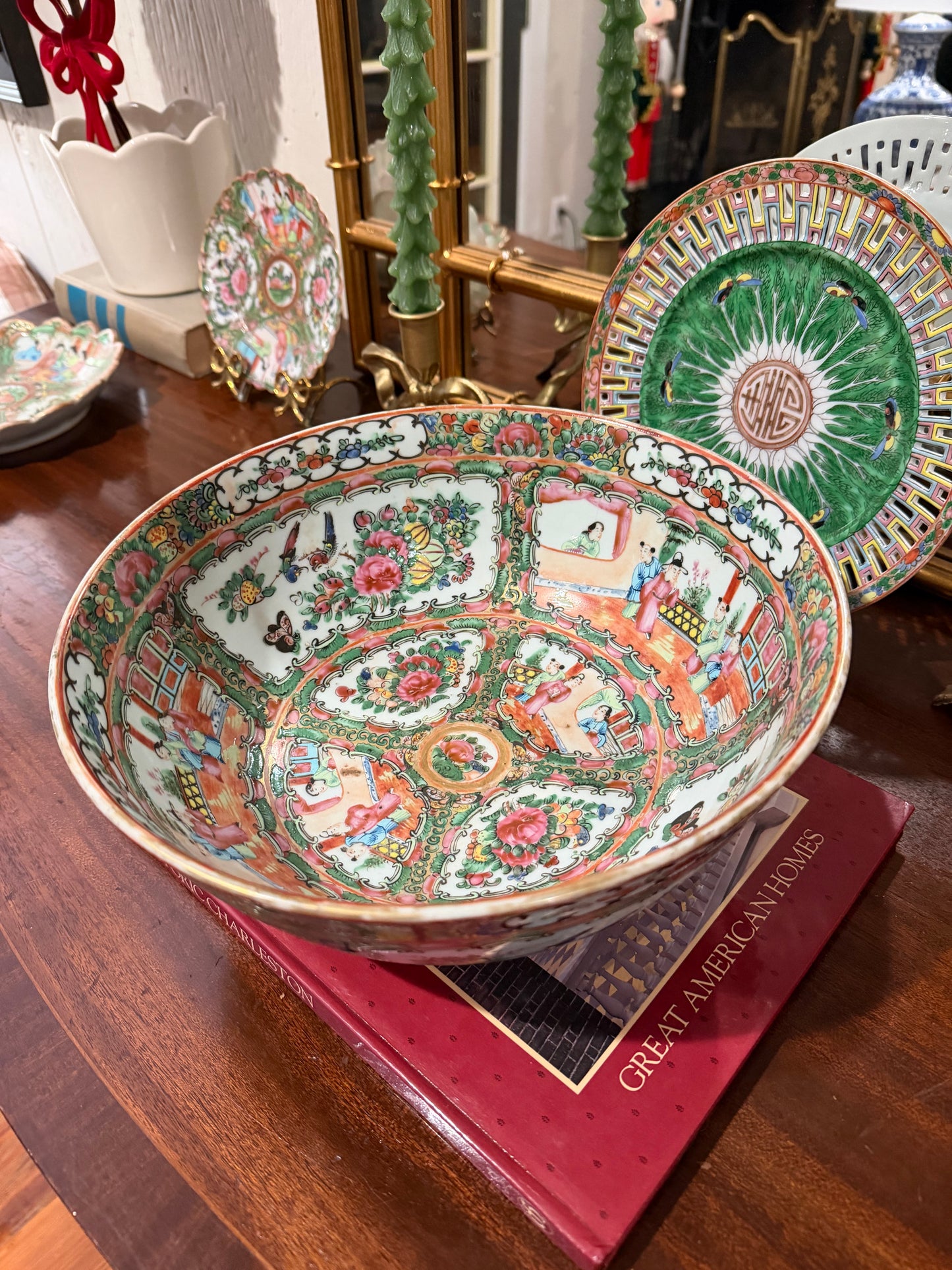 Rose Medallion Punch Bowl