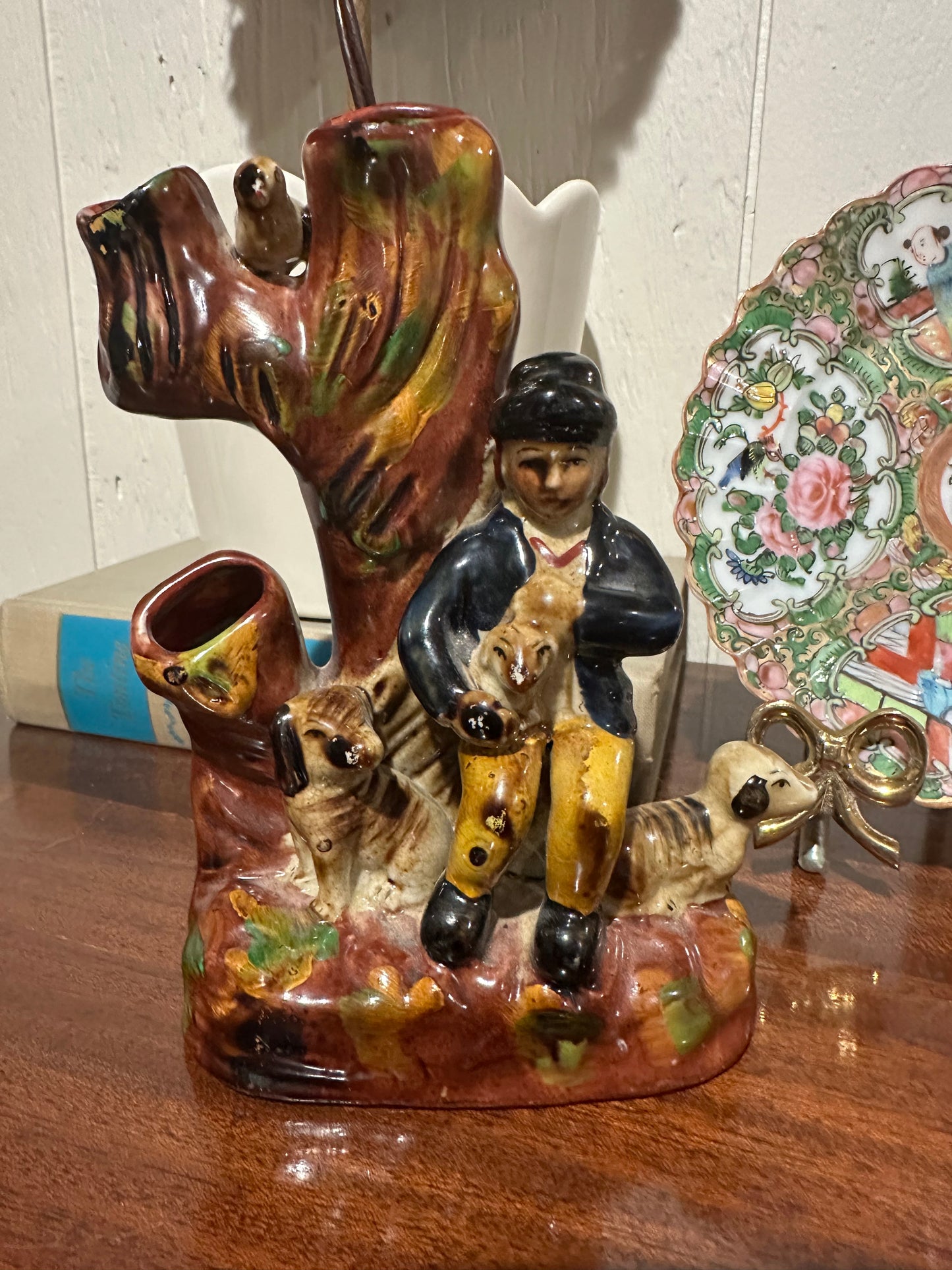 Staffordshire-Style Hunt Scene Vase