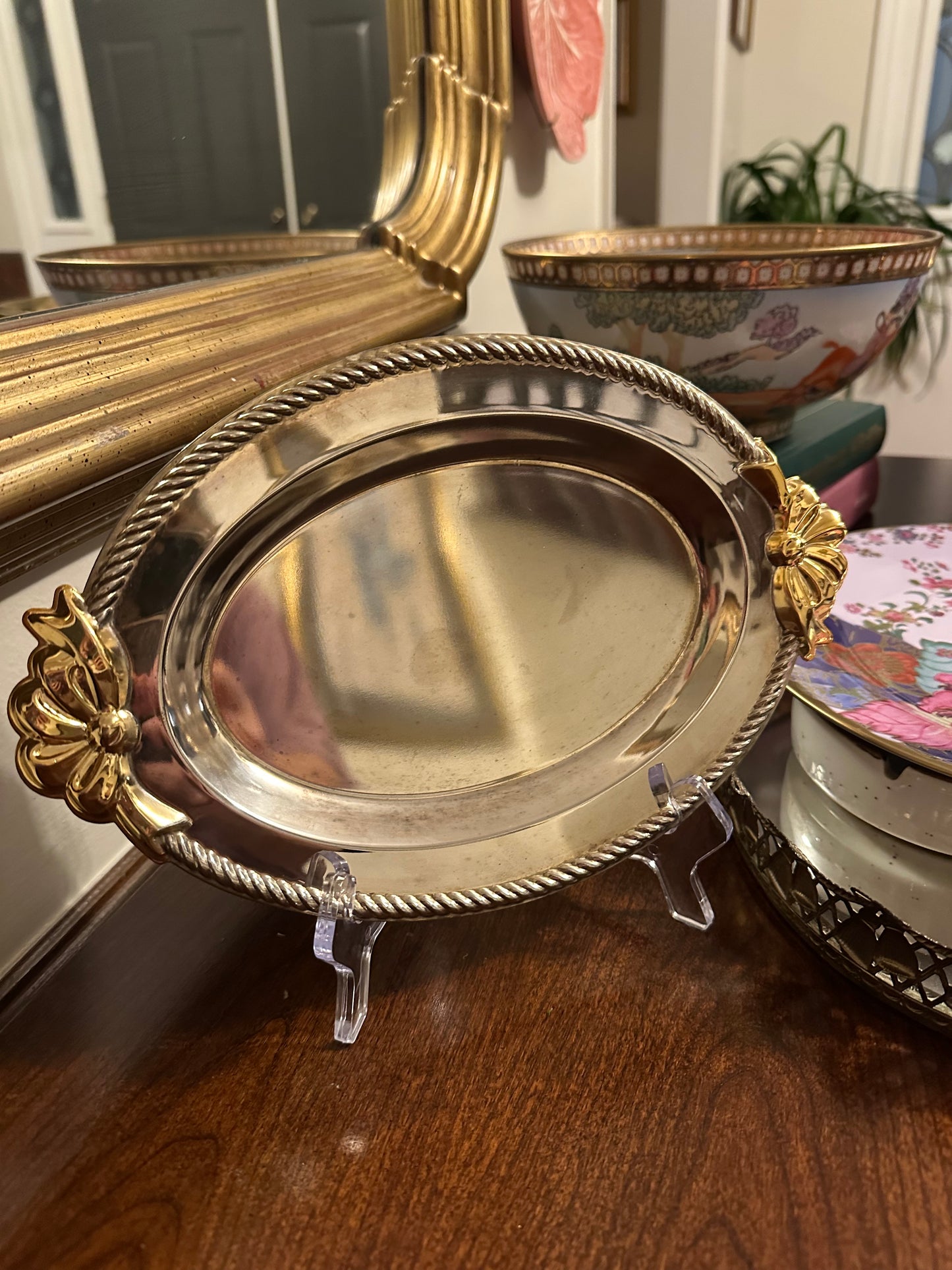 Silver & Gold Bow Tray