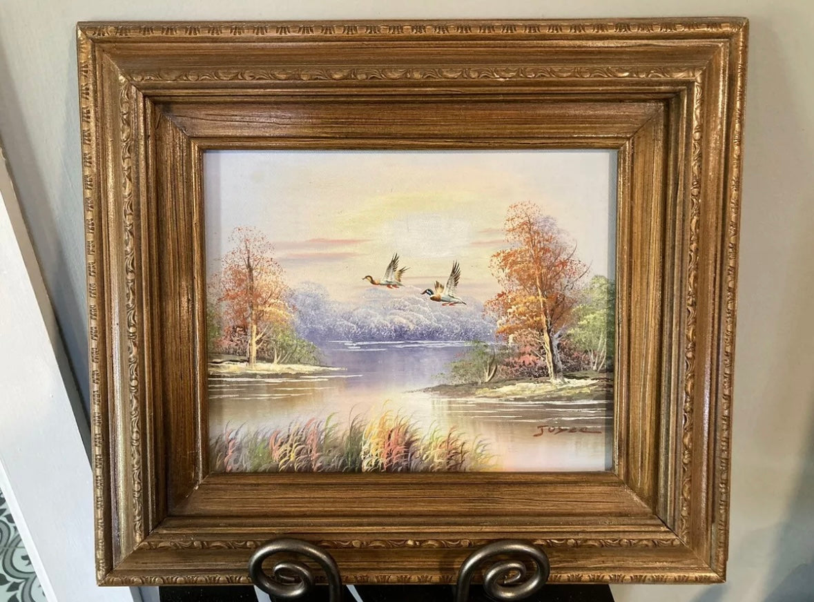 Ducks in Flight Oil Painting