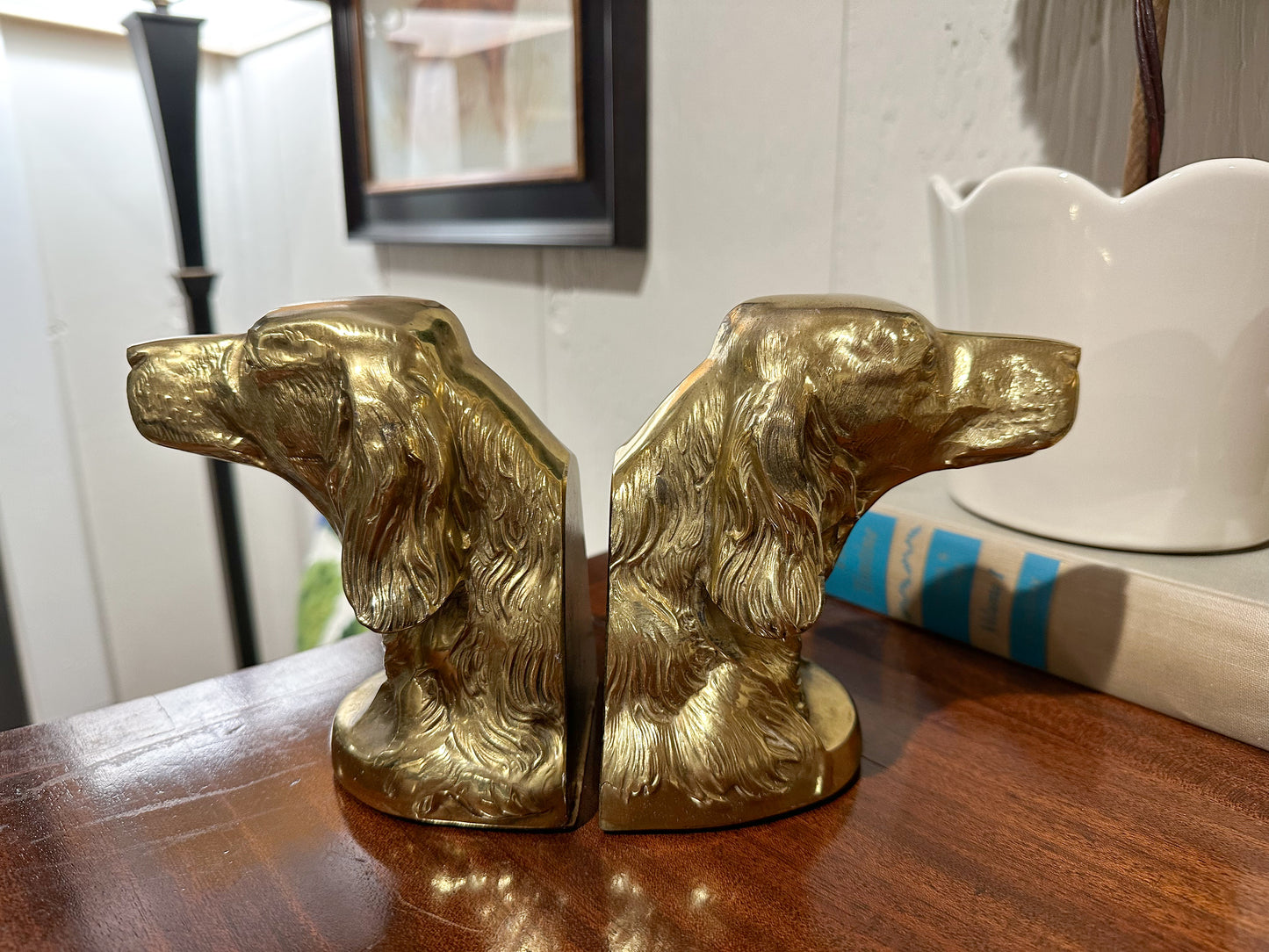 Brass Dog Bookends