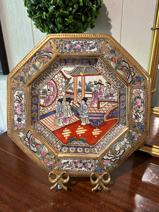 Octagonal Rose Medallion Plate