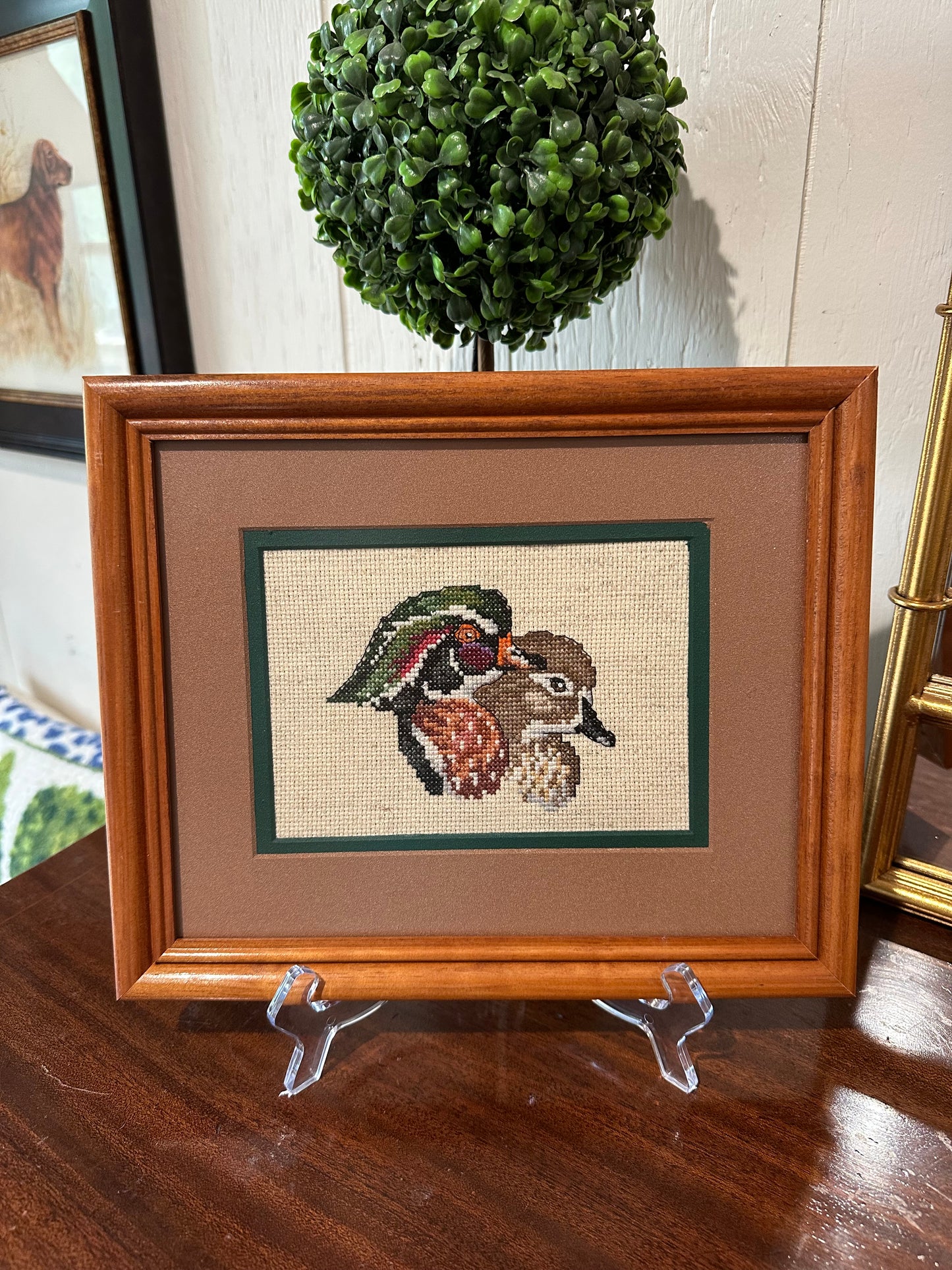 Framed Mallard Needlepoint