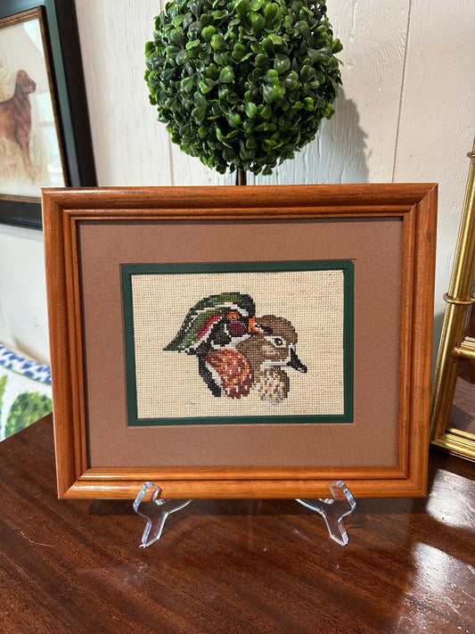Framed Mallard Needlepoint