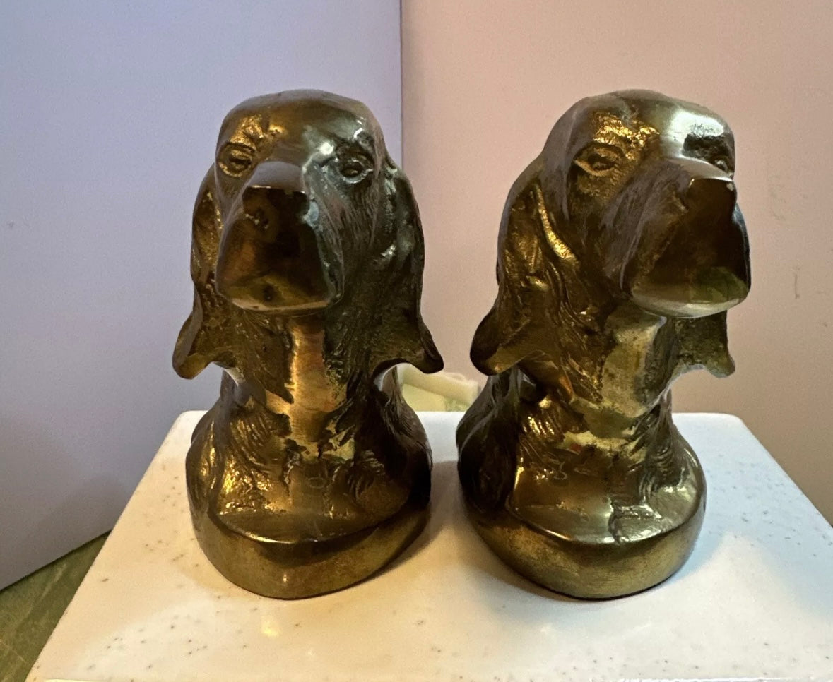 Brass Dog Bookends