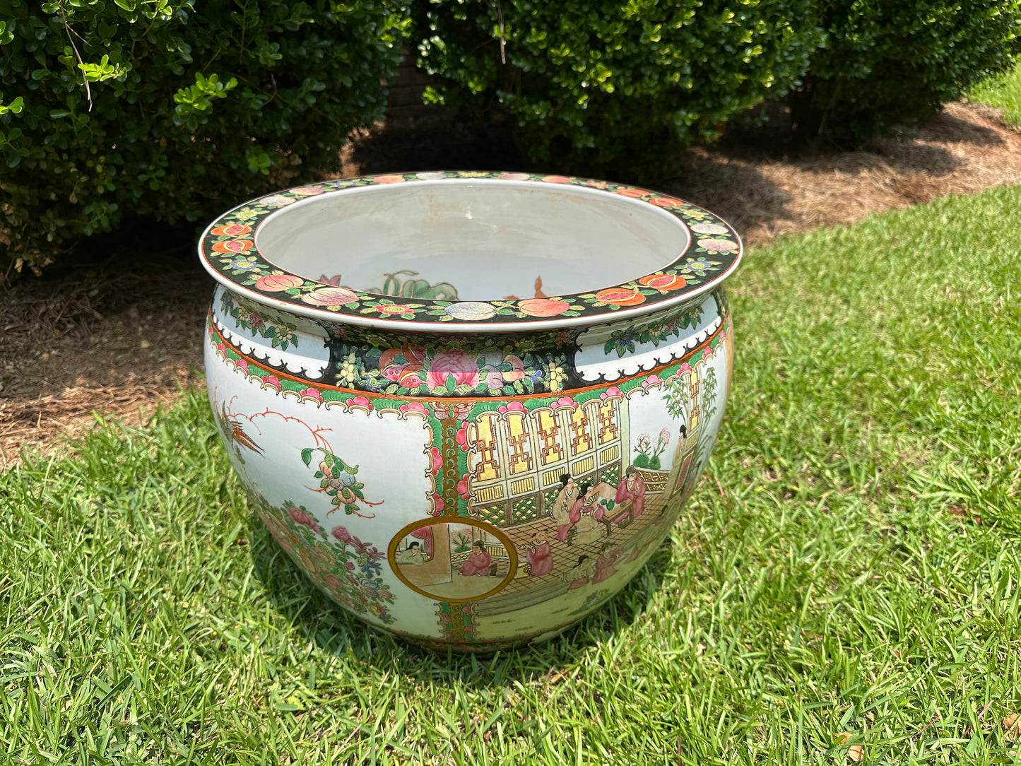Giant Rose Medallion Fish Bowl Planter