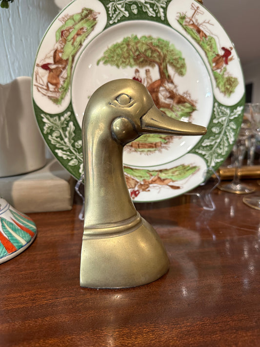 Brass Duck Bookend