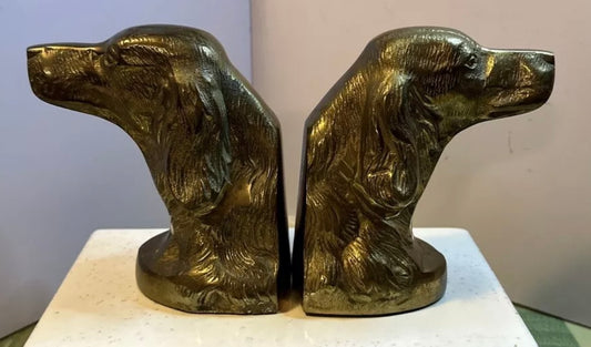 Brass Dog Bookends