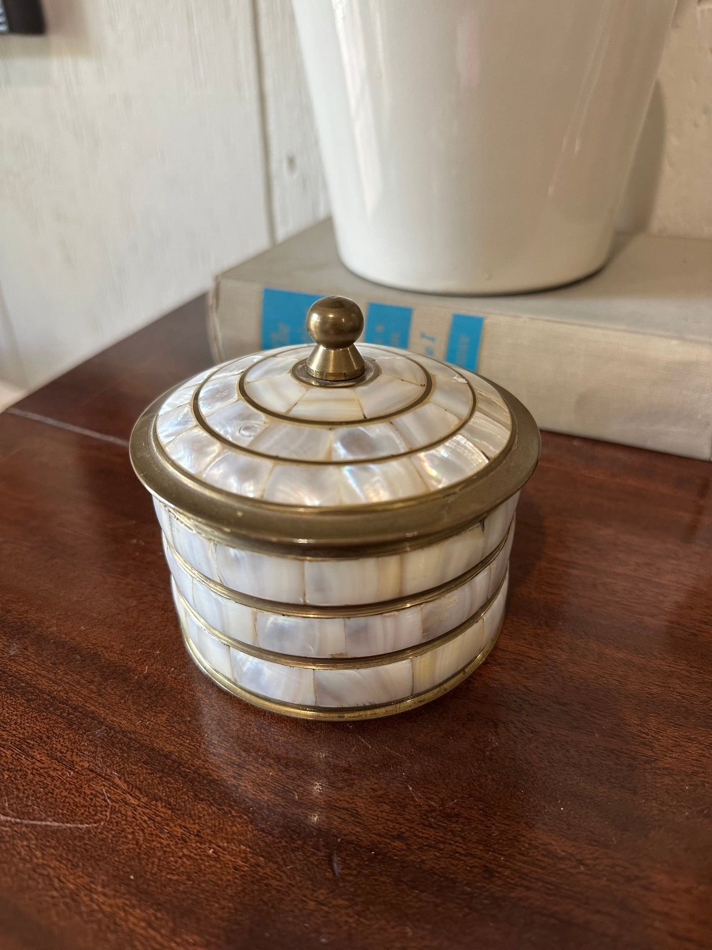 Brass & Mother of Pearl Canister