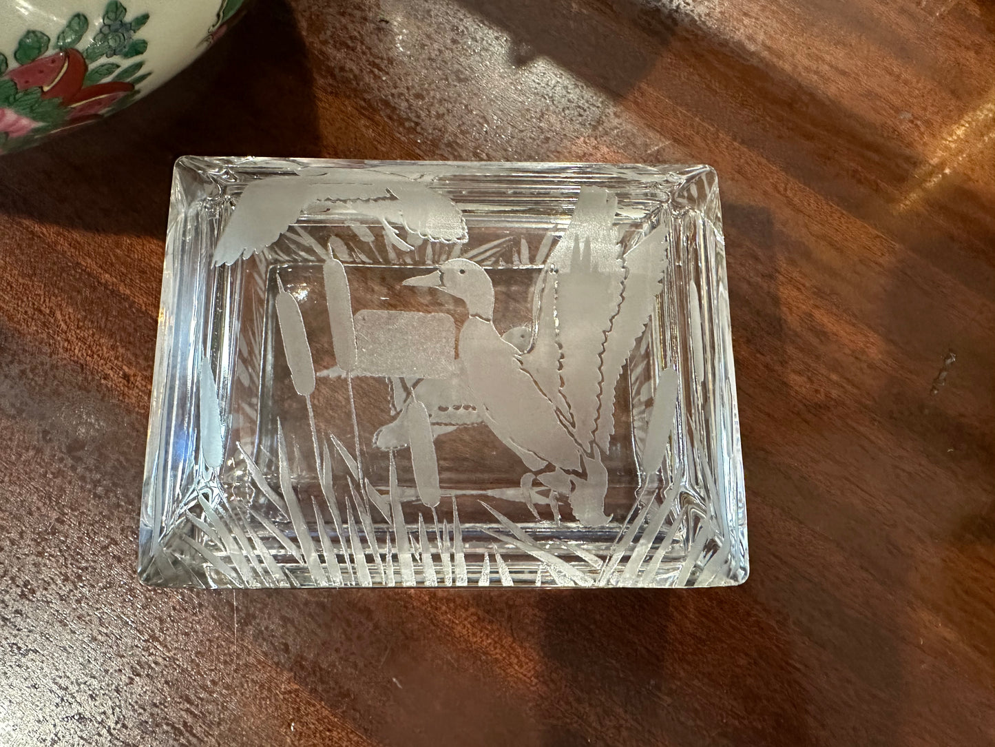 Crystal Box with Duck Etching