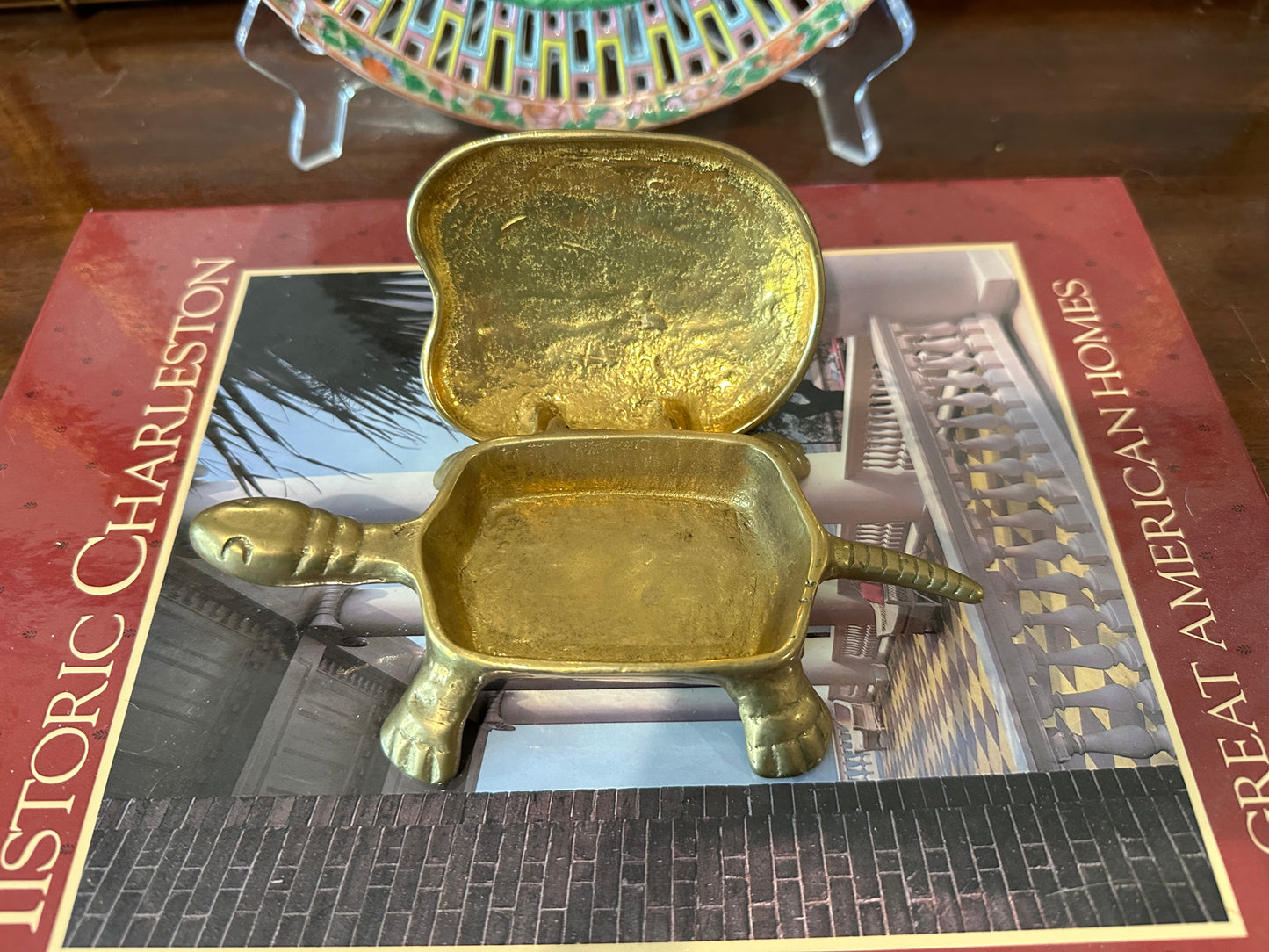 Brass Turtle Lidded Trinket Dish