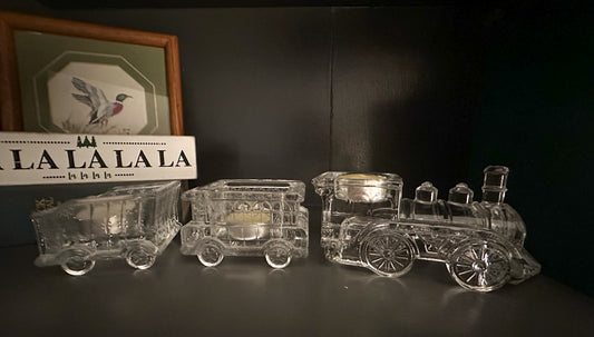 Fitz & Floyd Glass Tealight Train