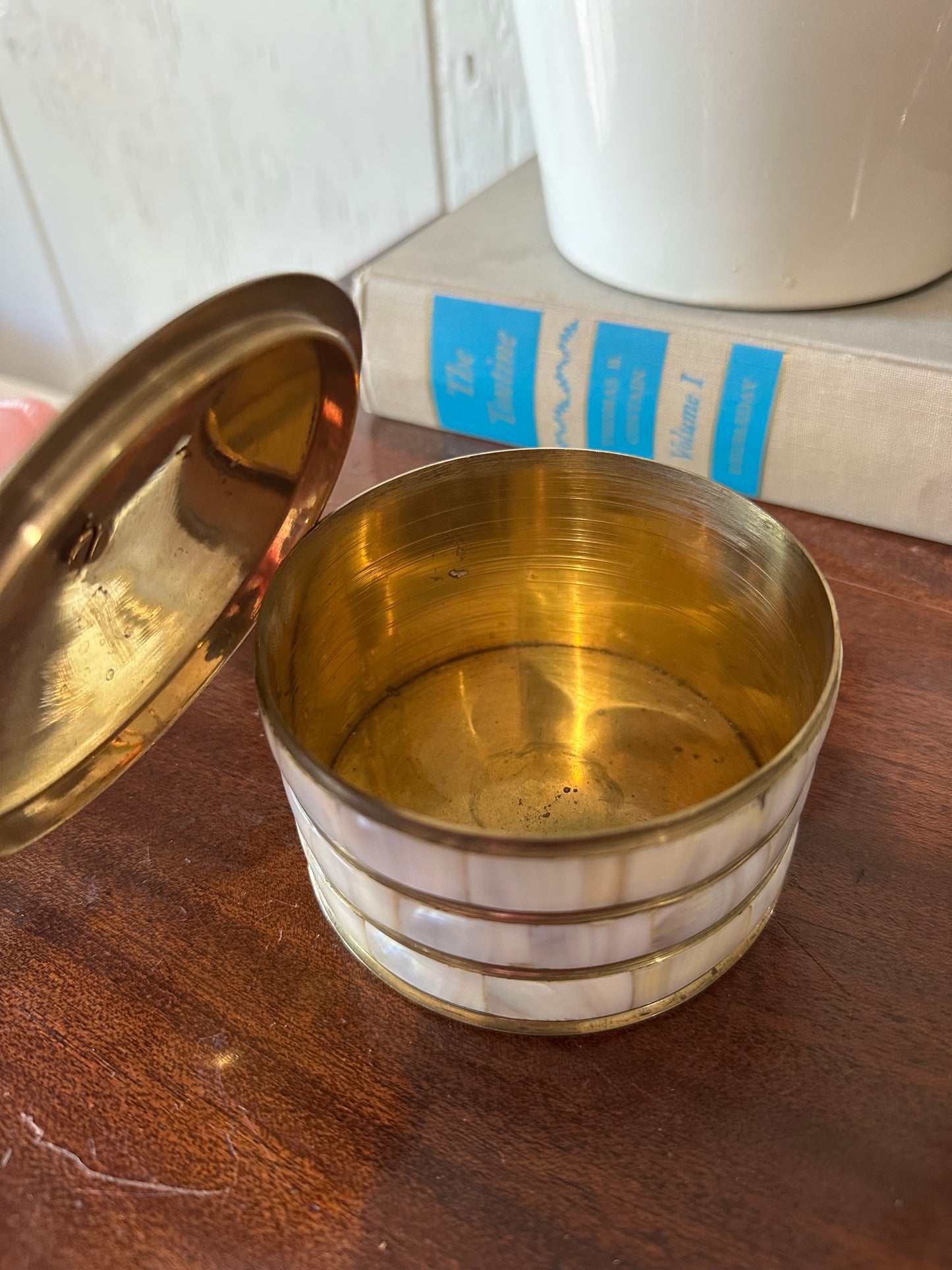 Brass & Mother of Pearl Canister