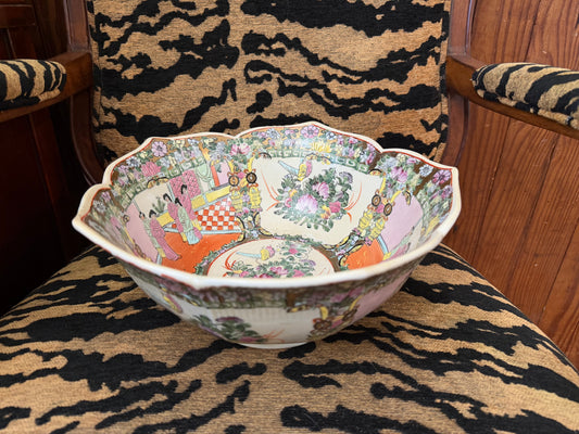 12” Rose Medallion Lotus Bowl