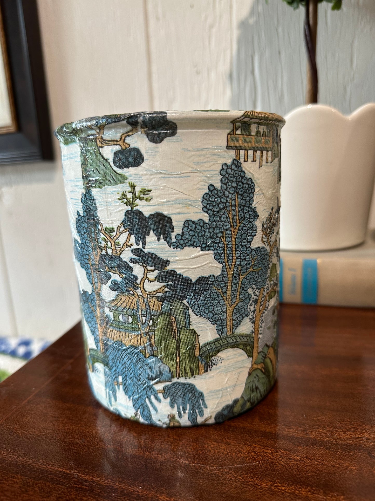 Chinoiserie Decoupage Canister