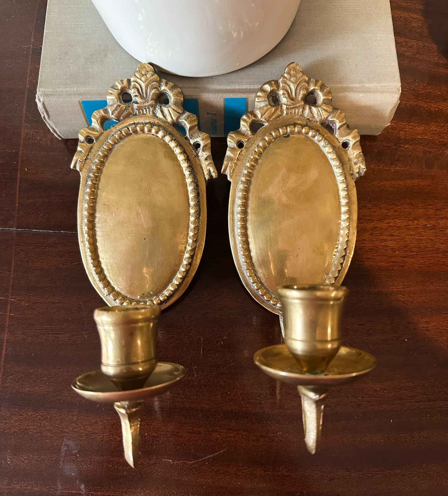 Brass Bow Wall Sconce Pair