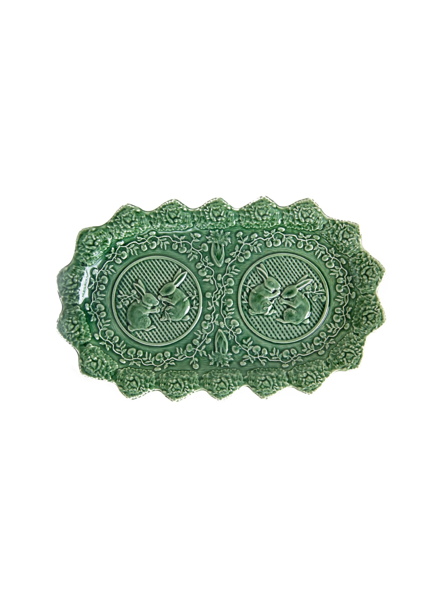 Green Bordallo Rabbit Platter