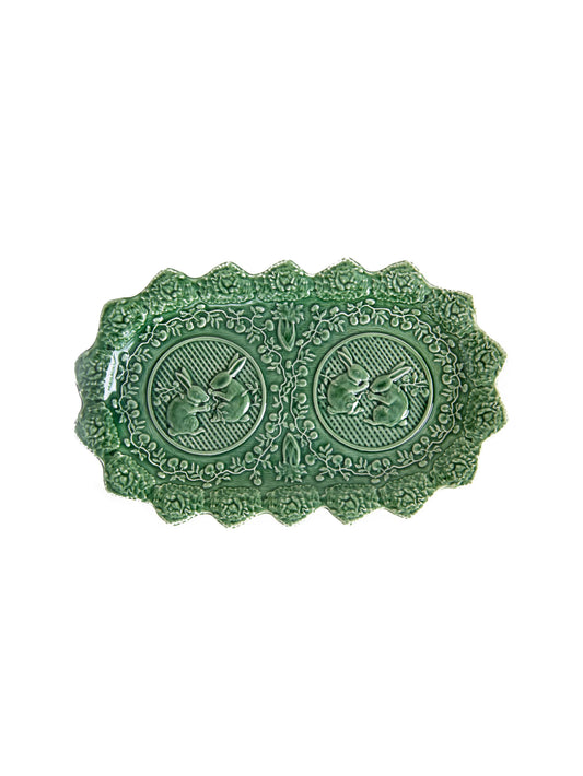 Green Bordallo Rabbit Platter
