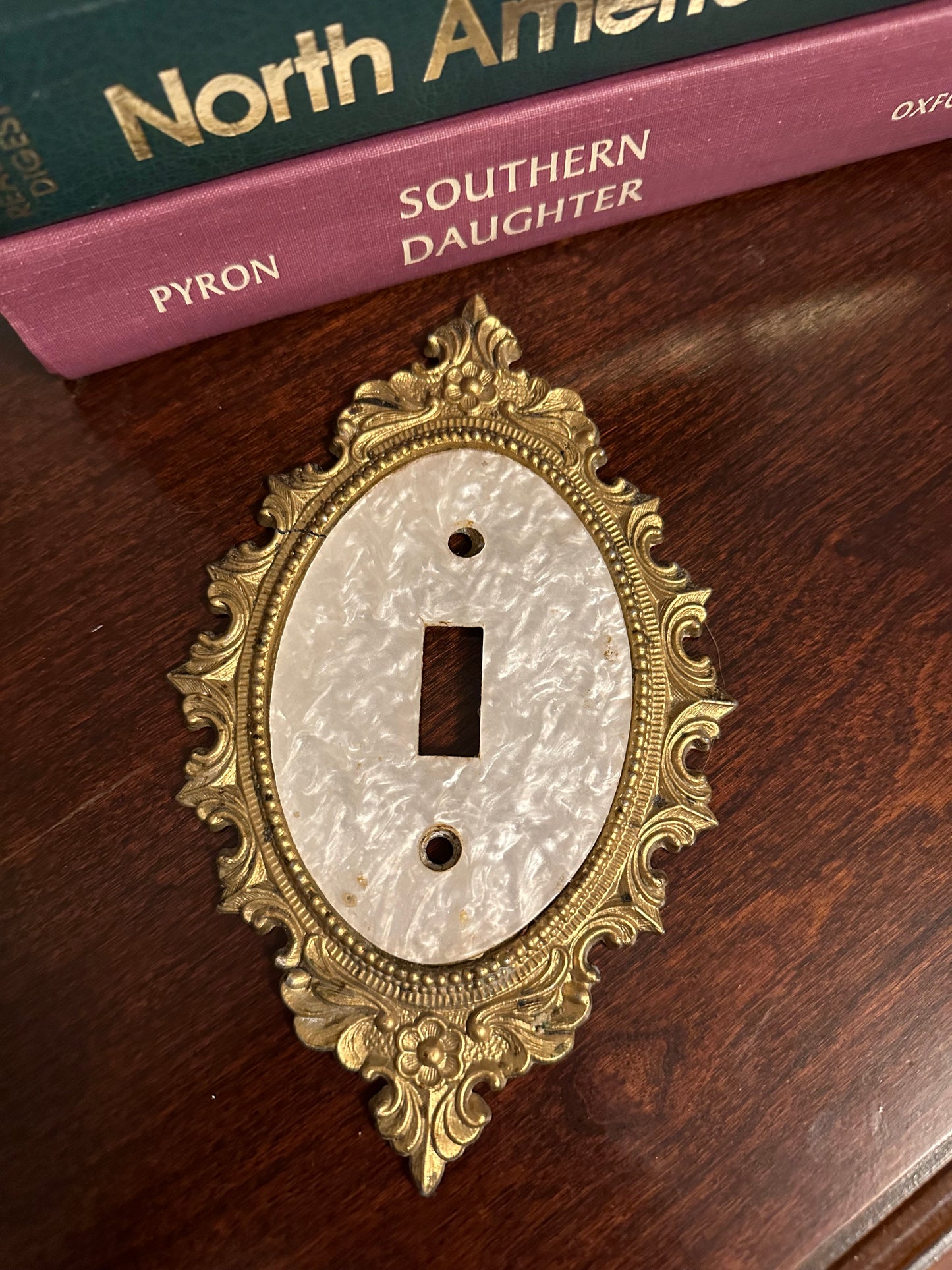 Brass & Mother of Pearl Light Switch Cover
