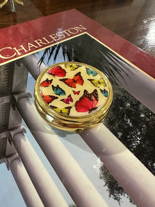Vintage Butterfly Pill Box
