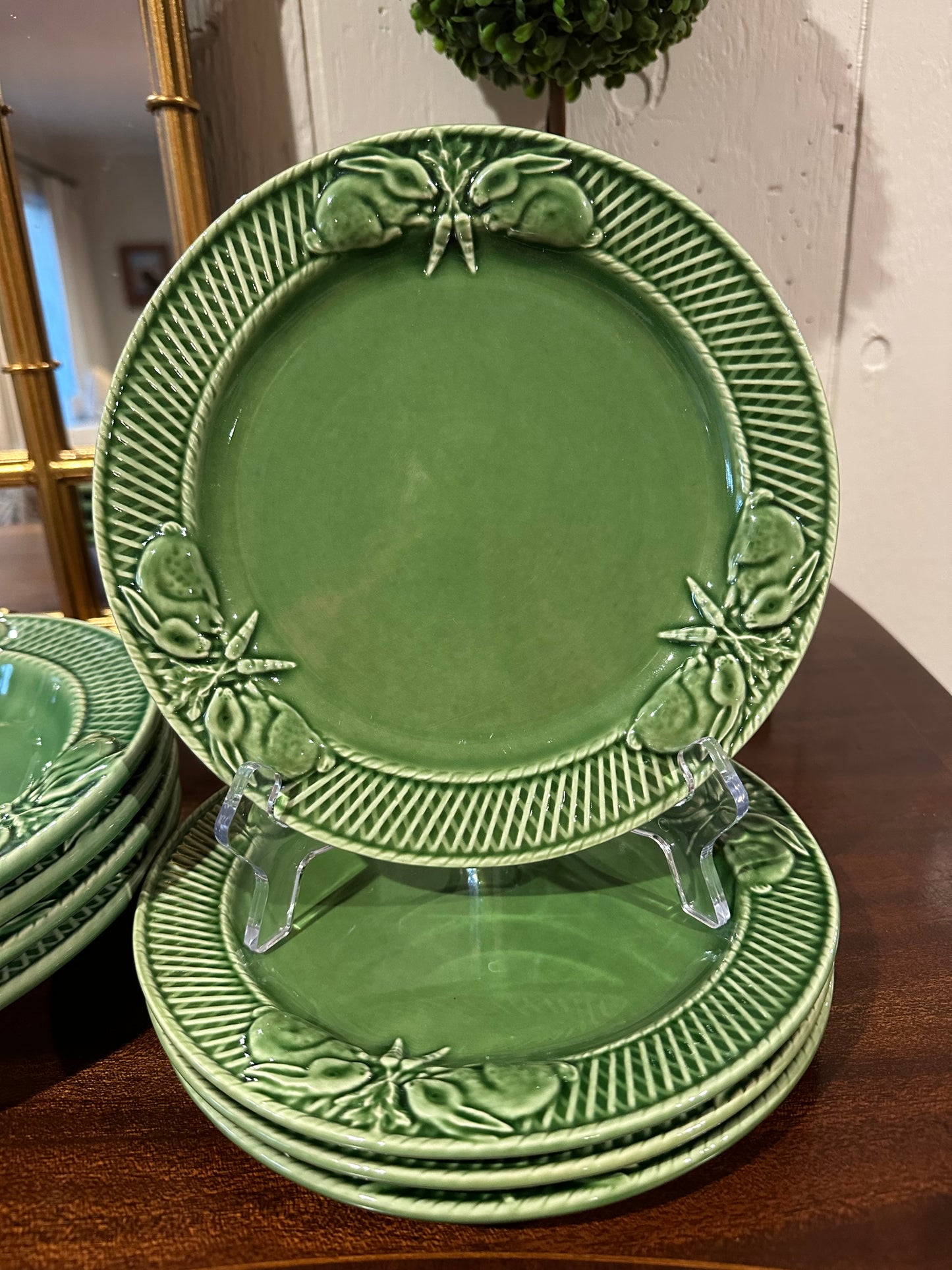 Set of 4 Bordallo Bunny Plates