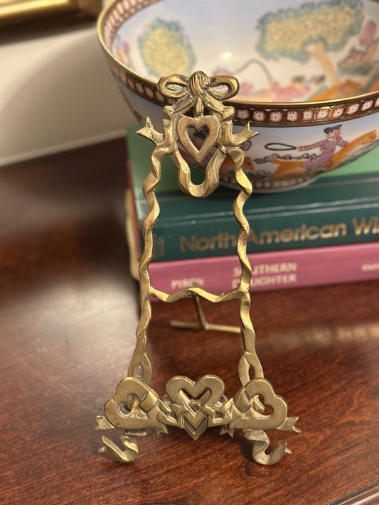 Brass Bow & Heart Ornate Easel