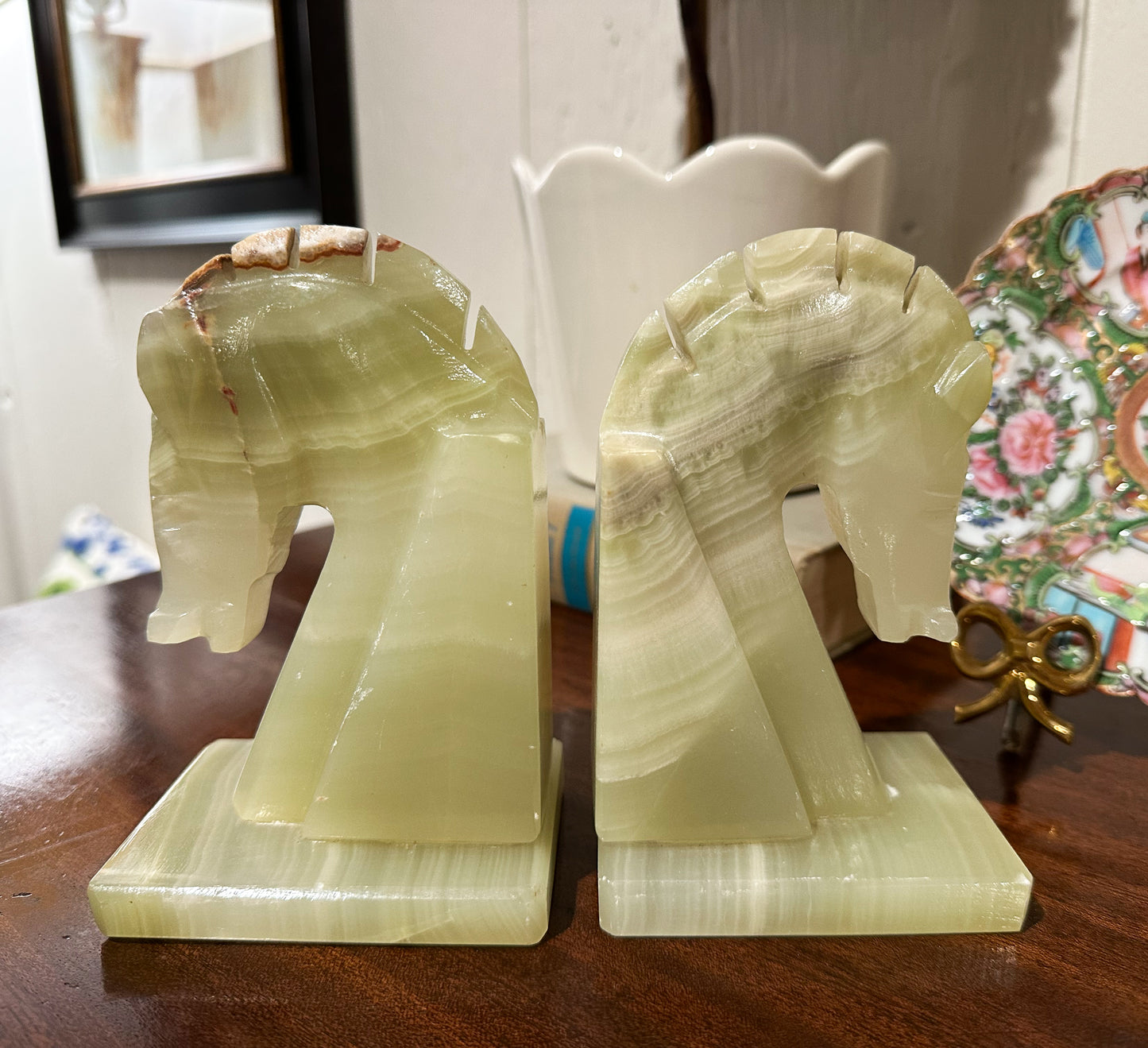 Onyx Horse Bookends