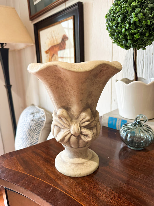Concrete-Look Bow Vase
