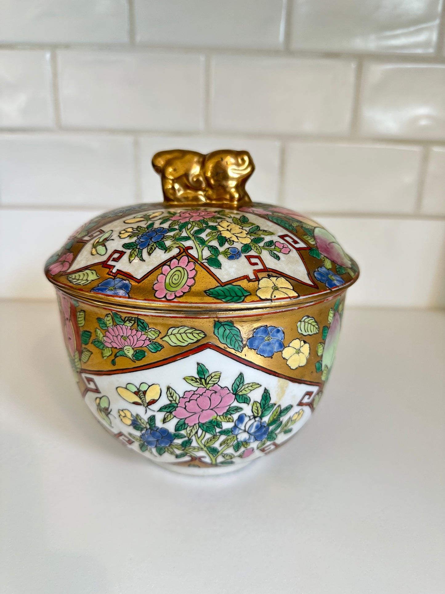 Famille Rose Lidded Jar